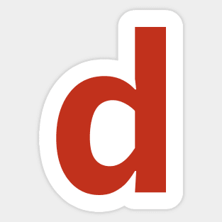 Letter d in Red Text Minimal Typography Sticker